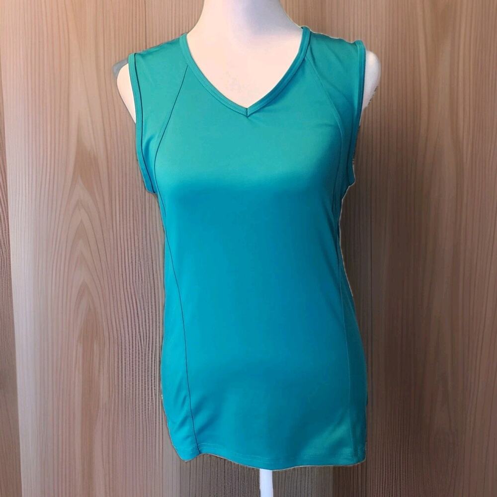 Champion Turquoise Performance Athletic Slim Fit Tank Women's Medium V-Neck